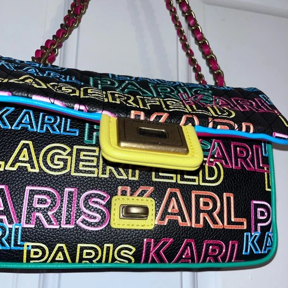 Karl Lagerfeld: Neon Paris Agyness Convertible Shoulder Bag - Picture 4 of 14
